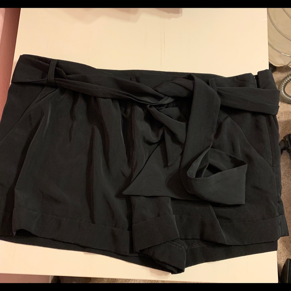 Black silky feel dress shorts